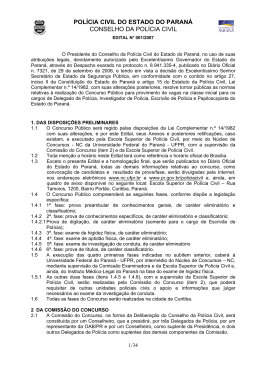 POL&Iacute;CIA CIVIL DO ESTADO DO PARAN&Aacute; CONSELHO - NC