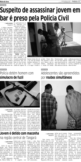 Suspeito de assassinar jovem em bar &eacute; preso pela Pol&iacute;cia Civil