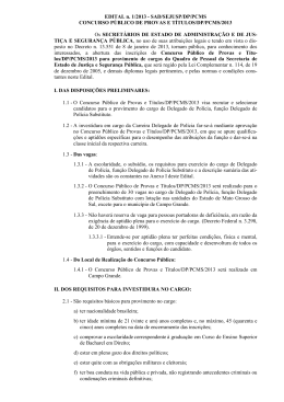 EDITAL n. 1/2013 - SAD/SEJUSP/DP/PCMS