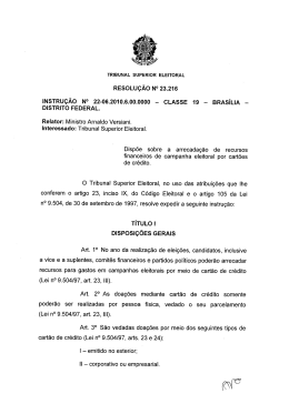 RESOlUÇÃO N° 23.216 INSTRUÇÃO N° 22-06.2010.6.00.0000