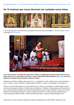 As 10 m&uacute;sicas que nunca deveriam ser cantadas numa missa