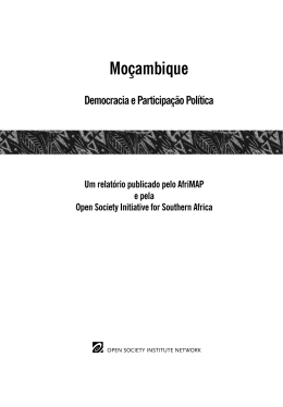 MO&ccedil;AMBiQue: DeMOcrAciA e pArticipA&ccedil;&atilde;O pOL&iacute;ticA