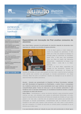 Especialista em inova&ccedil;&atilde;o da Fiat analisa consumo de alum&iacute;nio