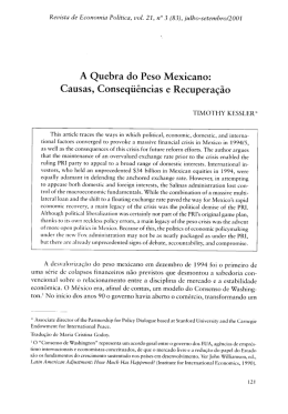 A Quebra do Peso Mexicano: Causas, Conseqii&eacute;ncias e Recuperaeao