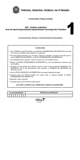 TRIBUNAL REGIONAL FEDERAL DA 3&ecirc; REGI&Atilde;O