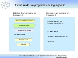 Estrutura B&aacute;sica de um programa em Linguagem C