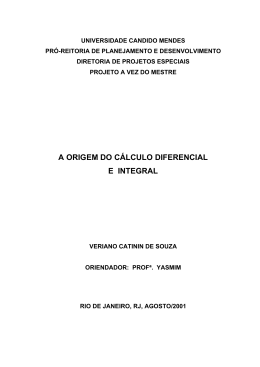 a origem do c&aacute;lculo diferencial e integral