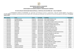Lista UFMA 6 - SiSU 2011-2 - Universidade Federal do Maranhão