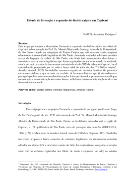 22. estudo de forma&ccedil;&atilde;o e expans&atilde;o do dialeto caipira em capivari