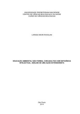 Educa&ccedil;&atilde;o Ambiental n&atilde;o Formal com Adultos com