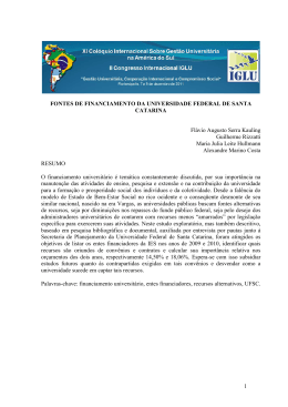 1 FONTES DE FINANCIAMENTO DA UNIVERSIDADE FEDERAL