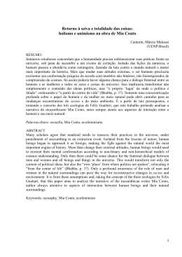 Retorno &agrave; seiva e totalidade das coisas: holismo e animismo