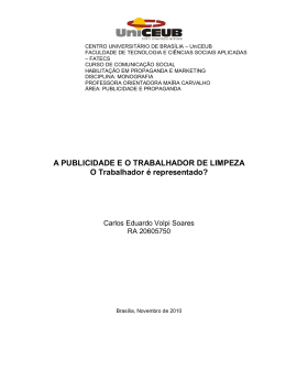 A PUBLICIDADE E O TRABALHADOR DE LIMPEZA O