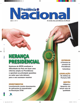 Ed. n° 11 - Mar/Abr 2010: HERANÇA PRESIDENCIAL