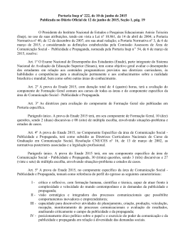 Portaria Inep nº 222, de 10 de junho de 2015