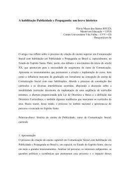 A habilita&ccedil;&atilde;o Publicidade e Propaganda: um breve hist&oacute;rico