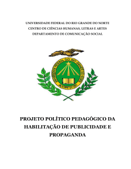 Projeto Pedag&oacute;gico Publicidade e Propaganda