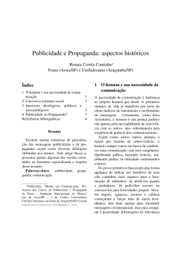 Publicidade e Propaganda: aspectos hist&oacute;ricos