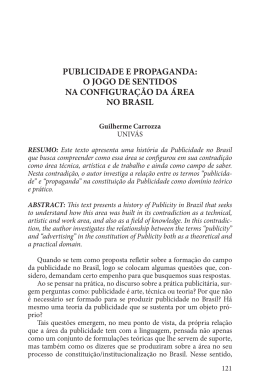 publicidade e propaganda: o jogo de sentidos na configura&ccedil;&atilde;o da