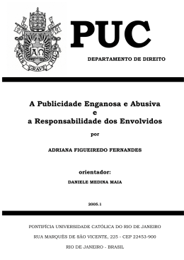 A Publicidade Enganosa e Abusiva e a Responsabilidade