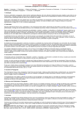 REVISTA &Acirc;MBITO JUR&Iacute;DICO &reg; Publicidade e propaganda no C?o