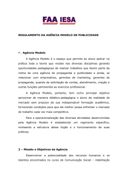 REGULAMENTO DA AGÊNCIA MODELO DE PUBLICIDADE 1