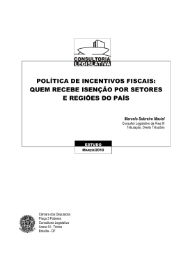 pol&iacute;tica de incentivos fiscais