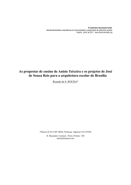 As propostas de ensino de An&iacute;sio Teixeira e os projetos de Jos&eacute; de