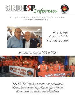 SINBIESP Informa Ano V - N&ordm; 9 Jan. a Abr. de 2015