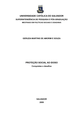 Prote&ccedil;&atilde;o social ao idoso. Conquistas e desafios - in&iacute;cio