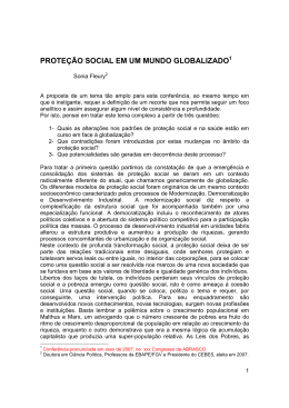 PROTE&Ccedil;&Atilde;O SOCIAL EM UM MUNDO GLOBALIZADO