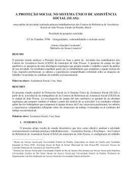 a proteção social no sistema único de assistência social (suas)