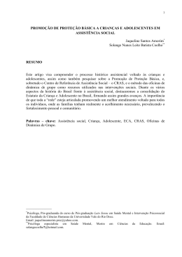 PROMO&Ccedil;&Atilde;O DE PROTE&Ccedil;&Atilde;O B&Aacute;SICA A CRIAN&Ccedil;AS E