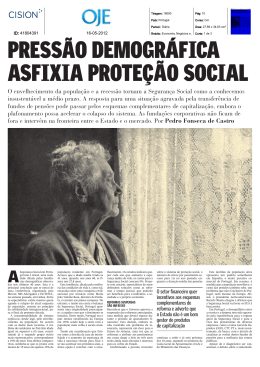 PRESSÃO DEMOGRÁFICA ASFIXIA PROTEÇÃO SOCIAL