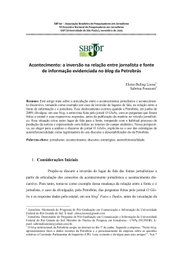 Acontecimento: a invers&atilde;o na rela&ccedil;&atilde;o entre jornalista e