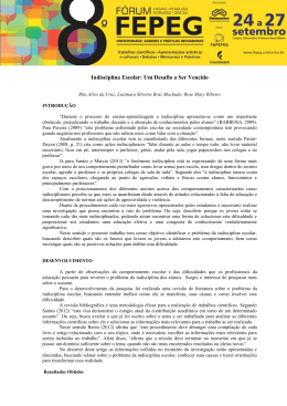 Indisciplina Escolar: Um Desafio a Ser Vencido