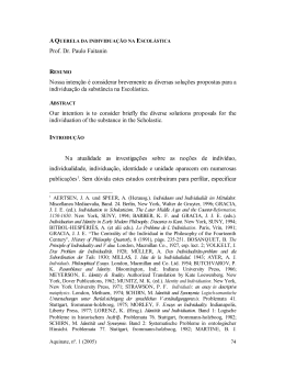 A querela da individua&ccedil;&atilde;o na Escol&aacute;stica