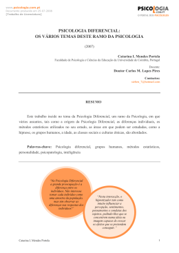 psicologia diferencial: os v&aacute;rios temas deste ramo da psicologia