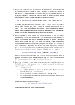 1. Escreva uma função em C que leia um arquivo de entrada no
