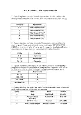 Lista de Exercícios Logica
