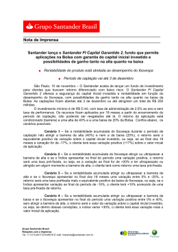 (10.11 Santander lan&ccedil;a FI Capital Garantido 2, fundo que permite