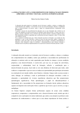 A anima&ccedil;&atilde;o educativa como dispositivo de forma&ccedil;&atilde;o que permite