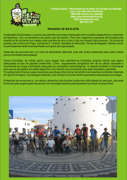 PASSEIOS DE BICICLETA A utilização da bicicleta