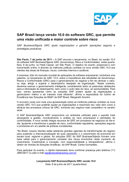 SAP Brasil lan&ccedil;a vers&atilde;o 10.0 do software GRC, que permite uma