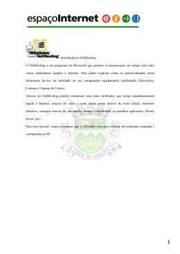 Introdu&ccedil;&atilde;o ao NetMeeting O NetMeeting &eacute; um programa