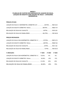 ANEXO I PLANILHA DE CUSTOS DOS SERVI&Ccedil;OS DE