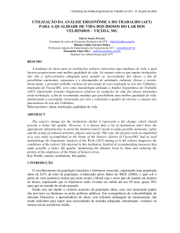 Utiliza&ccedil;&atilde;o da an&aacute;lise Erg&ocirc;nomica do Trabalho (AET)