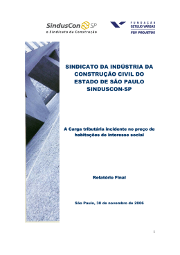 sindicato da ind&uacute;stria da constru&ccedil;&atilde;o civil do estado - Sinduscon-SP