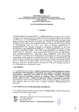 brasidas eireli assinada - Instituto Federal do Tocantins