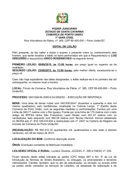 PODER JUDICIÁRIO ESTADO DE SANTA CATARINA COMARCA